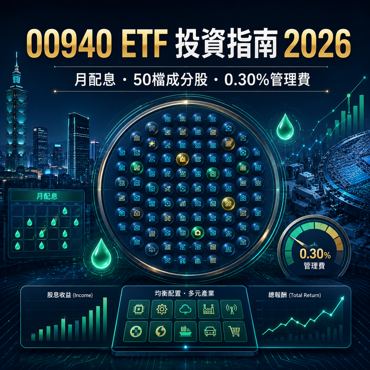 00940 ETF 投資指南2026:月配息、50檔成分股及管理費
